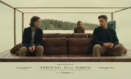 people sitting on brown couches looking in different directions