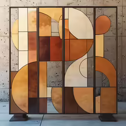 a very artistic looking mirror in a room