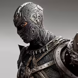 a man dressed as a knight is holding a sword