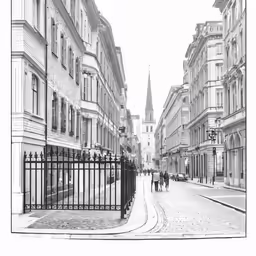the narrow streets are empty and full of pedestrians