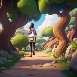 there is a person that is walking in the woods