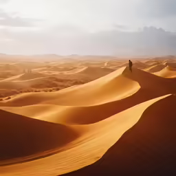 a person is on a dune in the desert