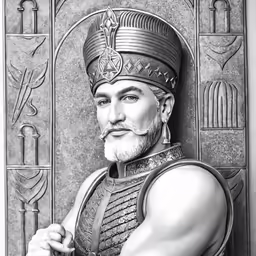 the man in an egyptian garb is depicted on a wall