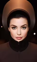 the covergirl with a black and brown uniform