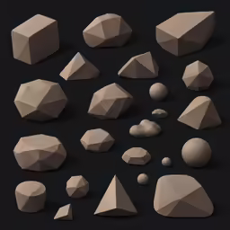a collection of rock shapes made with photoshopped