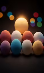 a large group of different colored balls on a table