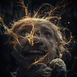 this is an image of a elf making hair with it