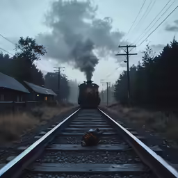 an industrial train pulling up to the train station