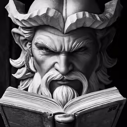 a book with a face made out of books and books