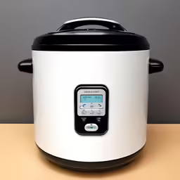 a big crock pot with a clock on it