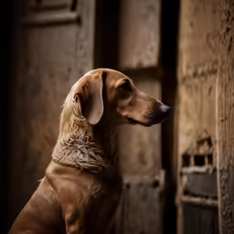 the dog is waiting for his master to return
