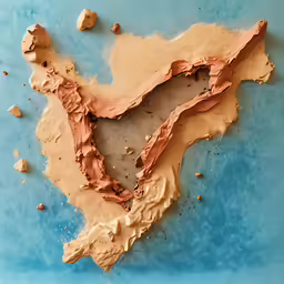 there is a very odd shape made up of some food