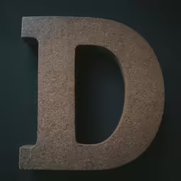 the letter d is made up of sand or gravel