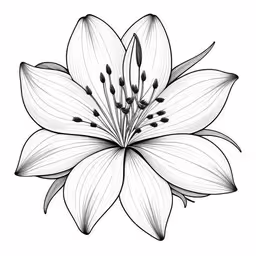 a flower with its petals extended out and the stamen facing upwards,the beautiful white lily is in full bloom
