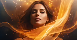 a woman with wavy hair wearing gold