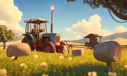 an image of a man driving on a tractor
