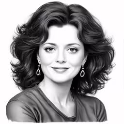 a black and white portrait of a woman