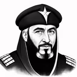 a man in uniform and a black coat