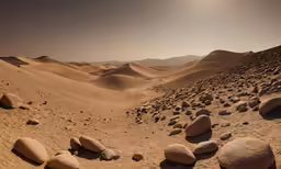 rocks and stones are arranged in the desert