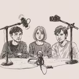 a drawing of two people sitting next to each other