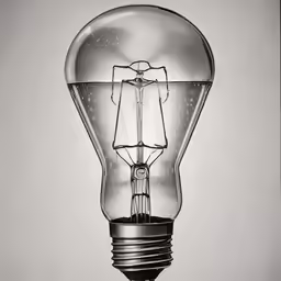 an electric light bulb with a transparent glass inside