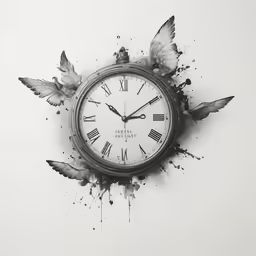 a clock with lots of little butterflies on it