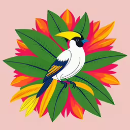 a bird that is sitting on top of some flowers