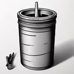 the top half of a drawing of a cup with pencils in it