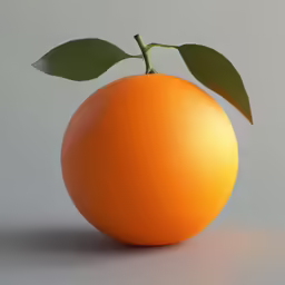 a very bright orange with some green leaves on top
