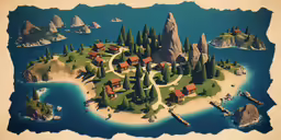 a small island is featured as if in the game