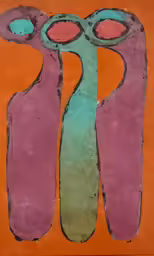 a picture of two different shapes on an orange ground