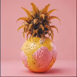 an unusual potted plant has been created by the artist