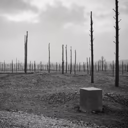 a group of trees in a field