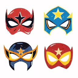 four mask designs are shown in three different ways