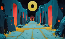 a 3d illustration of the road and its environment