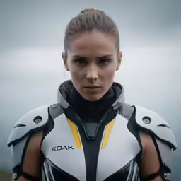 a person with a helmet on with hair in a bun