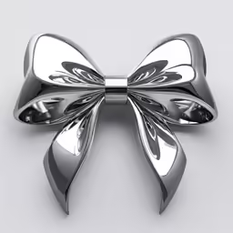 a metal bow with a large, shiny design on it