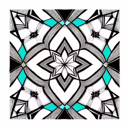 abstract drawing of blue and white geometrics
