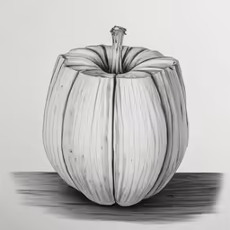 a drawing of a large flower on a table