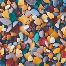 a bunch of different colored beans all together