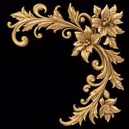 a gold leafy pattern is shown in this illustration