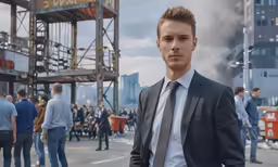 a young man is posing for a photograph
