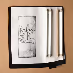 pencils resting on top of the paper with two pens