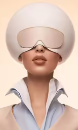 a woman in a blue shirt wears a face mask