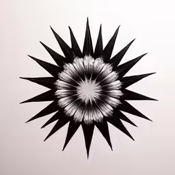 a drawing of a black and white flower