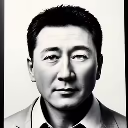 a man in a jacket and tie in front of a white background