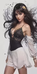 a beautiful woman posing in an open blouse