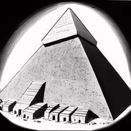 a drawing of a pyramid with steps up to it