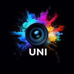 a camera with colorful powder and the word umi on it