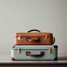 3 suitcases with one empty and one not